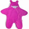Baby Nellys Fusak, spacáček do autosedačky nebo kočárku s oušky, minky - sytě růžová