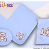 Baby Nellys Deka/dečka froté/velur - Medvídek Teddy Bear - sv. modrá