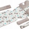 Baby Nellys Oboustranný 5-ti dílný komplet do kočárku s minky Cute Teddy, bílá/šedá
