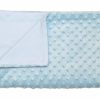 Luxusní bavlněná dečka s minky 100x75cm - sv. modrá