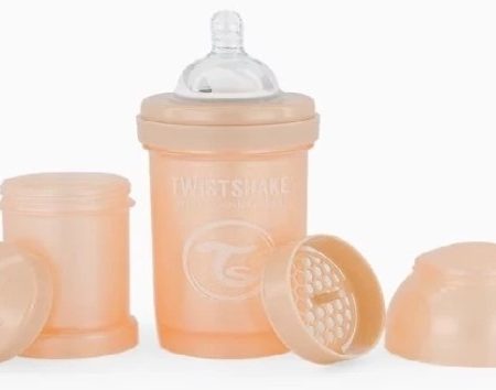 Antikoliková láhev, Twistshake se savičkou, 0 m+, 180 ml, Pearl Champagne