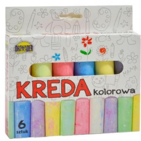 Barevné chodníkové křídy, 6ks v krabičce